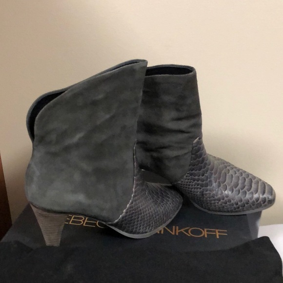 Rebecca Minkoff grey suede ankle bootie - Picture 3 of 4